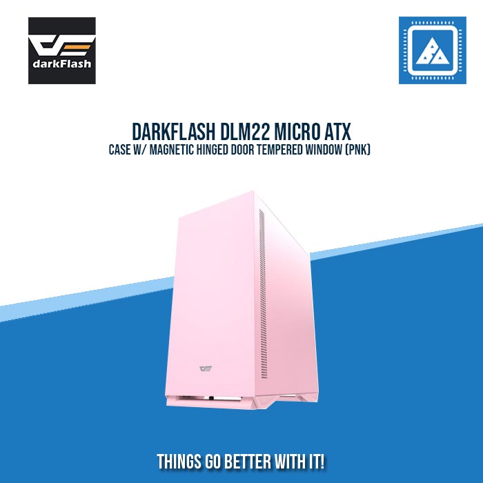 DARKFLASH DLM22 MICRO ATX CASE W/ MAGNETIC HINGED DOOR TEMPERED WINDOW (PNK) DARKFLASH DLM22 MICRO ATX CASE W/ MAGNETIC HINGED DOOR TEMPERED WINDOW (PNK)